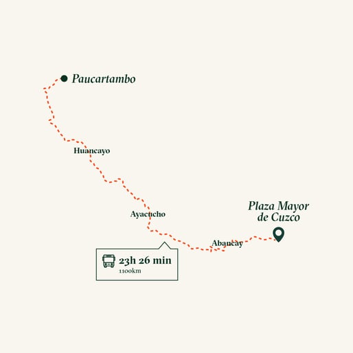Ruta de plaza de armas de cusco hacia Paucartambo