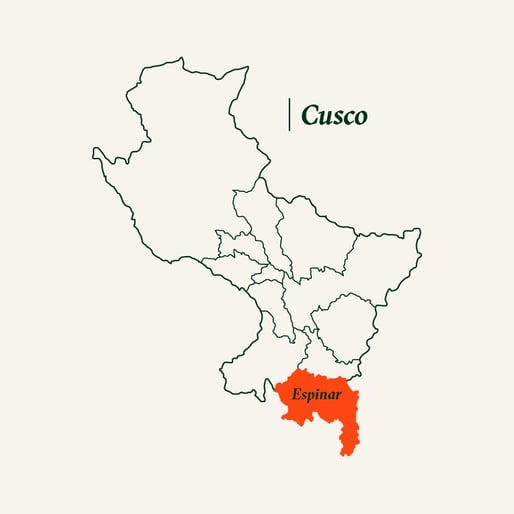 Mapa de Espinar respecto a Cusco