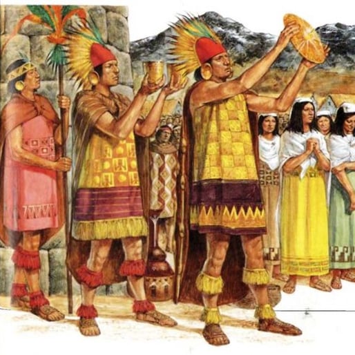 incas rindiendo culto al dios Wiracocha